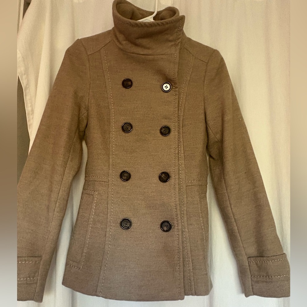 Stylish Tan Double-Breasted Coat